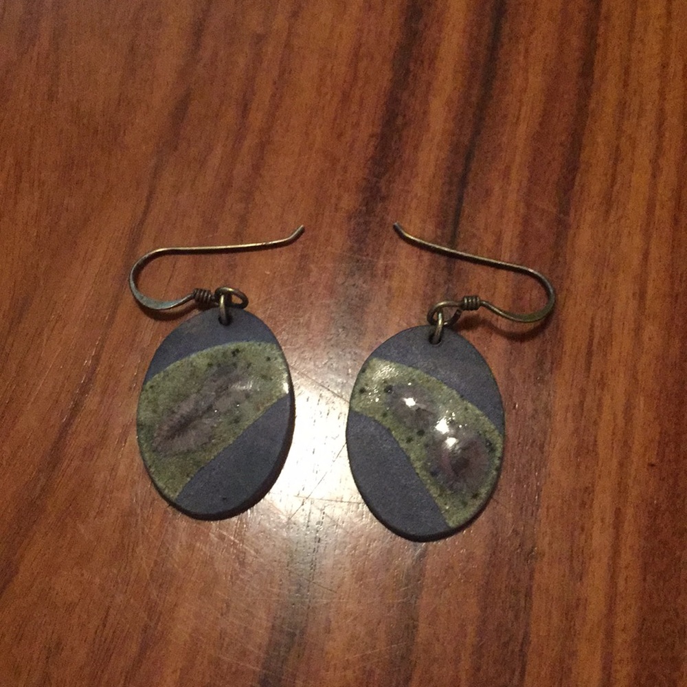 Irish blue ceramic earrings